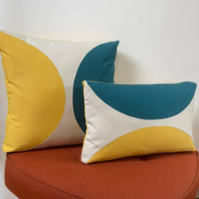 Load image into Gallery viewer, Sunbrella Eclipse Lumbar Pillow in Peacock/Daffodil