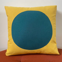 Load image into Gallery viewer, Sunbrella Dot Pillow in Peacock/Daffodil