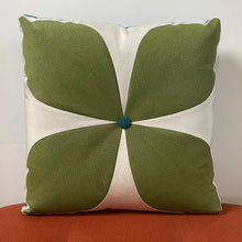 Load image into Gallery viewer, Sunbrella Mod Flower Pillow in Cilantro/Peacock