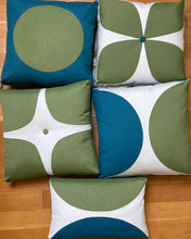 Load image into Gallery viewer, Sunbrella Eclipse Lumbar Pillow in Cilantro/Peacock