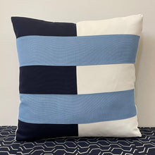 Load image into Gallery viewer, Sunbrella Tiles Pillow in Air Blue/Navy