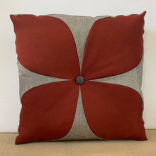 Load image into Gallery viewer, Sunbrella Flower Pillow in Henna/Flint