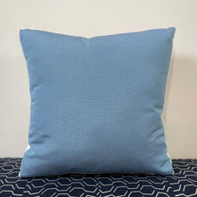 Load image into Gallery viewer, Sunbrella Blocks Pillow in Buttercup/Air Blue