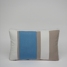 Load image into Gallery viewer, Sunbrella Multi Stripe Lumbar Pillow in Air Blue/Flax
