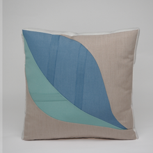 Load image into Gallery viewer, Sunbrella Leaf Pillow in Air Blue/Glacier
