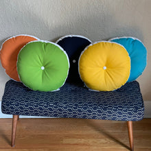 Load image into Gallery viewer, Sunbrella Circle Pillow in Tangerine
