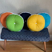 Load image into Gallery viewer, Sunbrella Circle Pillow in Aruba
