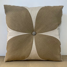 Load image into Gallery viewer, Sunbrella Flower Pillow in Heather Beige/Flax

