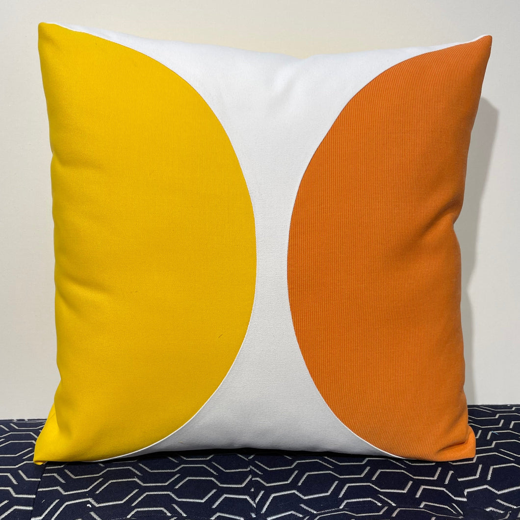 Sunbrella Ellipse Pillow in Sunflower/Tangerine