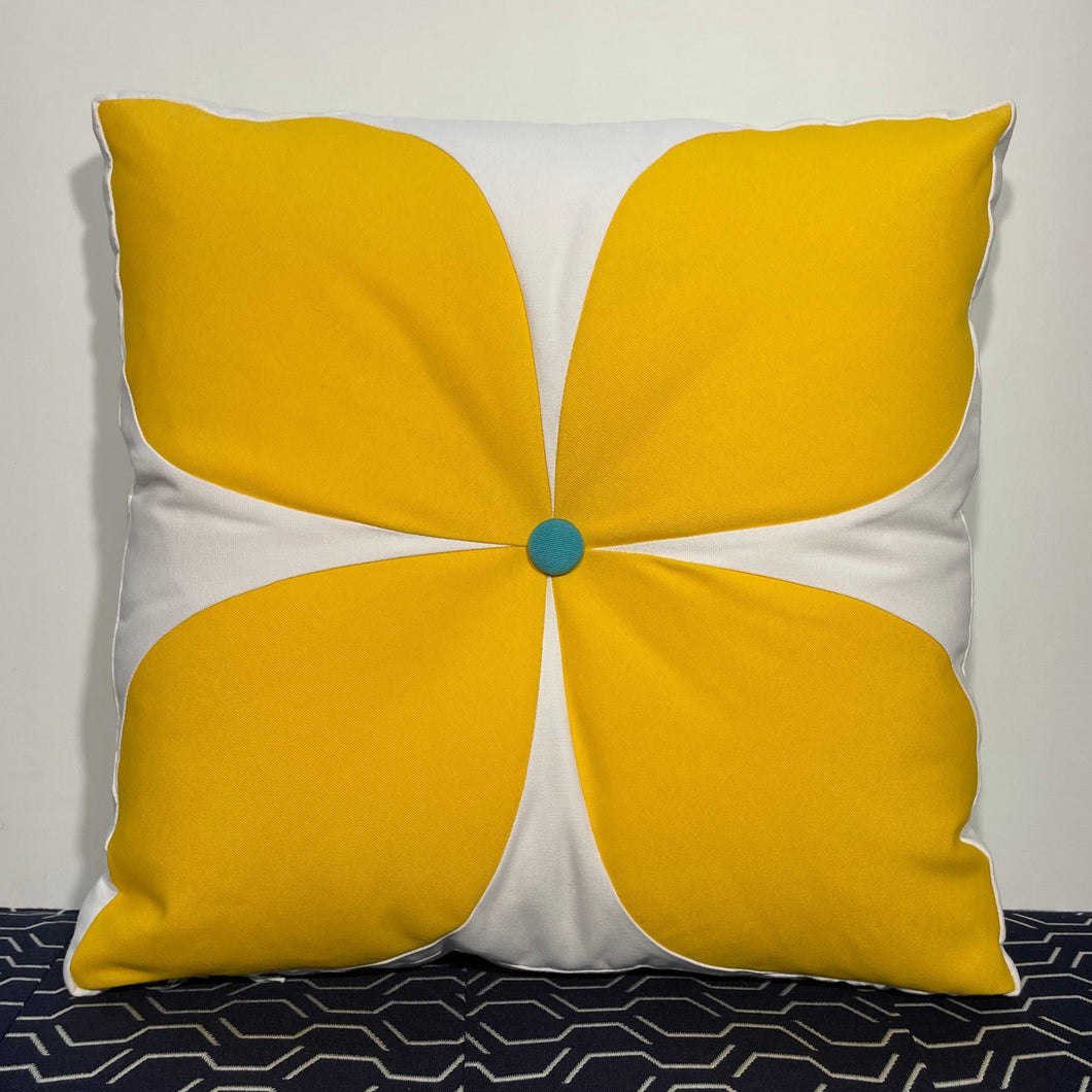 Sunbrella Flower Power Pillow in Sunflower/Aruba