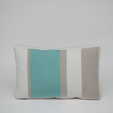 Load image into Gallery viewer, Sunbrella Multi Stripe Lumbar Pillow in Glacier/Flax
