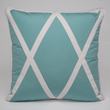 Load image into Gallery viewer, Sunbrella Large Trellis Pillow in Glacier/White
