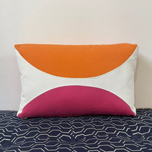 Load image into Gallery viewer, Sunbrella Eclipse Lumbar Pillow in Tangerine/Hot Pink
