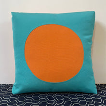 Load image into Gallery viewer, Sunbrella Dot Pillow in Aruba/Tangerine
