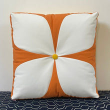 Load image into Gallery viewer, Sunbrella Mod Flower Pillow in Tangerine/Sunflower

