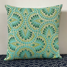 Load image into Gallery viewer, Sunbrella Pop Square Pillow in Plume Peacock
