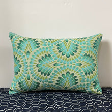 Load image into Gallery viewer, Sunbrella Pop Lumbar Pillow in Plume Peacock
