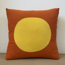 Load image into Gallery viewer, Sunbrella Dot Pillow in Daffodil/Cayenne
