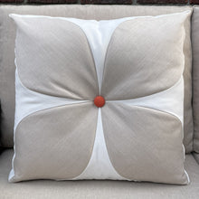 Load image into Gallery viewer, Sunbrella Flower Power Pillow in Flax/Melon
