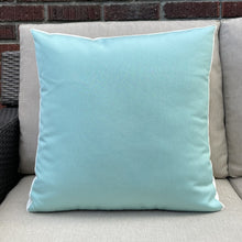 Load image into Gallery viewer, Sunbrella Windowbox Pillow in Glacier/White/Flax
