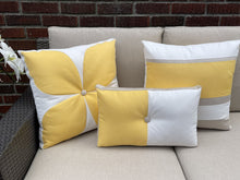 Load image into Gallery viewer, Sunbrella Flower Power Pillow in Buttercup/Flax
