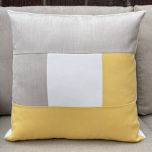 Load image into Gallery viewer, Sunbrella Frame Pillow in Flax/White/Buttercup
