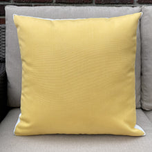 Load image into Gallery viewer, Sunbrella Windowbox Pillow in Buttercup/White/Flax
