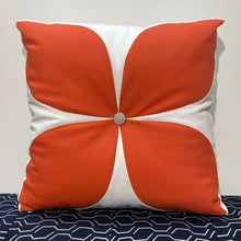 Load image into Gallery viewer, Sunbrella Flower Power Pillow in Melon/Flax
