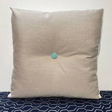 Load image into Gallery viewer, Sunbrella Flower Power Pillow in Glacier/Flax
