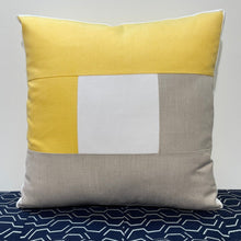 Load image into Gallery viewer, Sunbrella Windowbox Pillow in Buttercup/White/Flax
