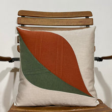 Load image into Gallery viewer, Sunbrella Leaf Pillow in Brick/Fern/Flax
