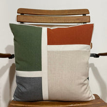 Load image into Gallery viewer, Sunbrella Block Pillow in Fern/Brick/Slate
