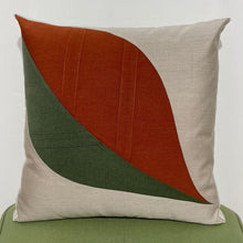 Load image into Gallery viewer, Sunbrella Leaf Pillow in Brick/Fern/Flax
