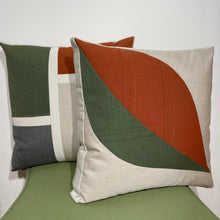 Load image into Gallery viewer, Sunbrella Leaf Pillow in Brick/Fern/Flax
