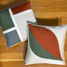 Load image into Gallery viewer, Sunbrella Leaf Pillow in Brick/Fern/Flax
