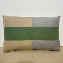 Load image into Gallery viewer, Sunbrella Tiles Lumbar Pillow in Fern/Heather Beige/Flint
