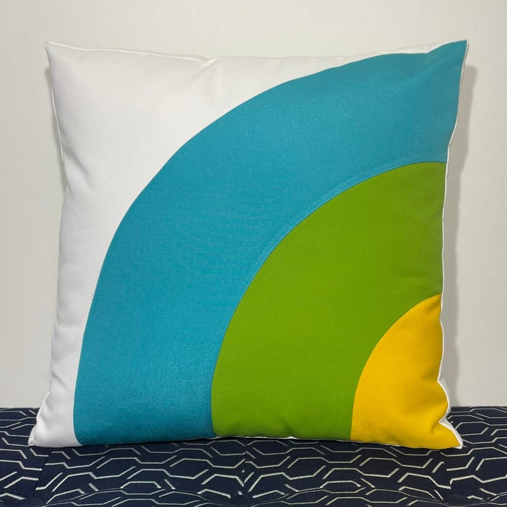 Sunbrella Groove Pillow in Aruba/Macaw