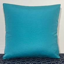 Load image into Gallery viewer, Sunbrella Hero Solid Large Square Pillow with or without Buttons in Aruba

