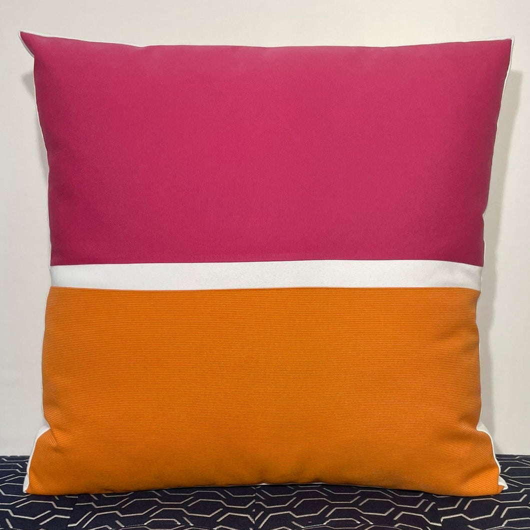 Sunbrella Horizon Large Pillow in Hot Pink/Tangerine