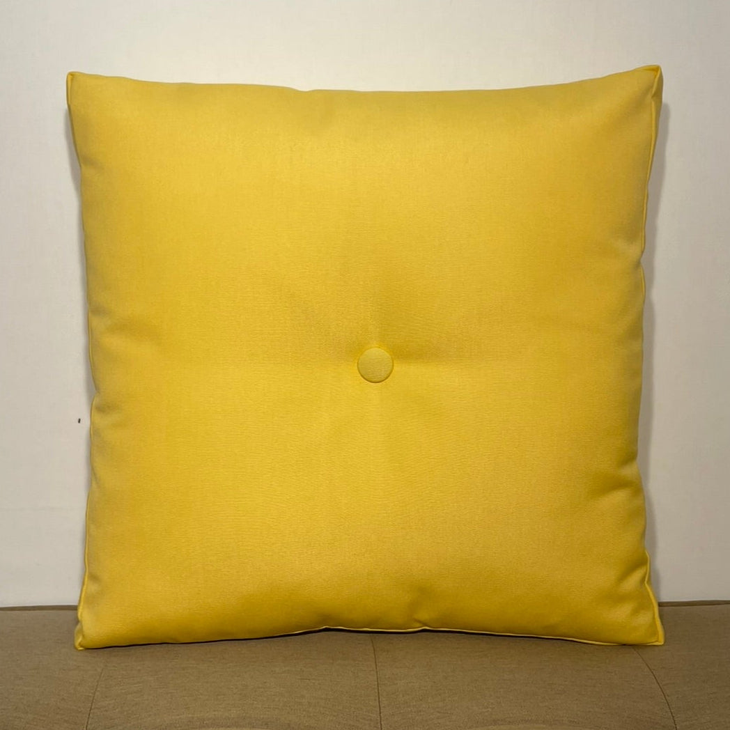 Sunbrella Hero Solid Color Button Pillow in Buttercup