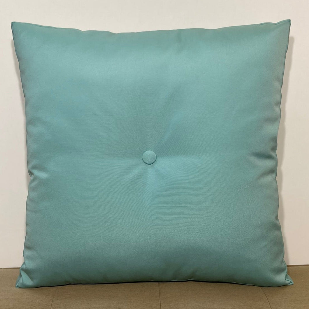Sunbrella Hero Solid Large Square Pillow w/ Button in Glacier