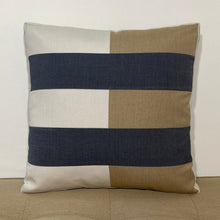 Load image into Gallery viewer, Sunbrella Tiles Pillow in Twilight/Heather Beige
