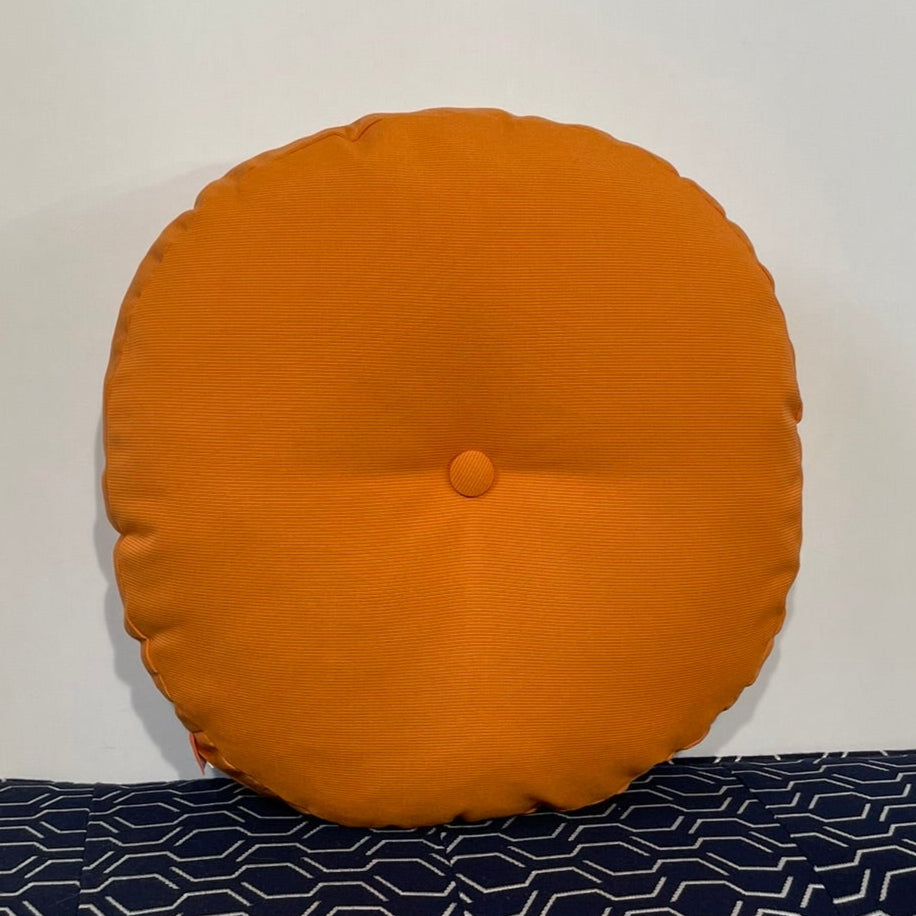 Sunbrella Hero Circle Pillow in Tangerine