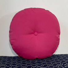 Load image into Gallery viewer, Sunbrella Hero Circle Pillow in Hot Pink or Hot Pink/White

