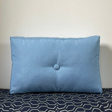 Load image into Gallery viewer, Sunbrella Hero Solid Lumbar Pillow with or without Buttons in Air Blue
