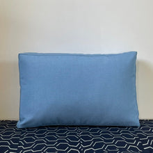 Load image into Gallery viewer, Sunbrella Hero Solid Lumbar Pillow with or without Buttons in Air Blue
