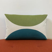 Load image into Gallery viewer, Sunbrella Eclipse Lumbar Pillow in Cilantro/Peacock
