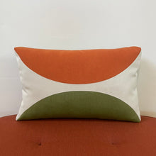 Load image into Gallery viewer, Sunbrella Eclipse Lumbar Pillow in Cayenne/Cilantro
