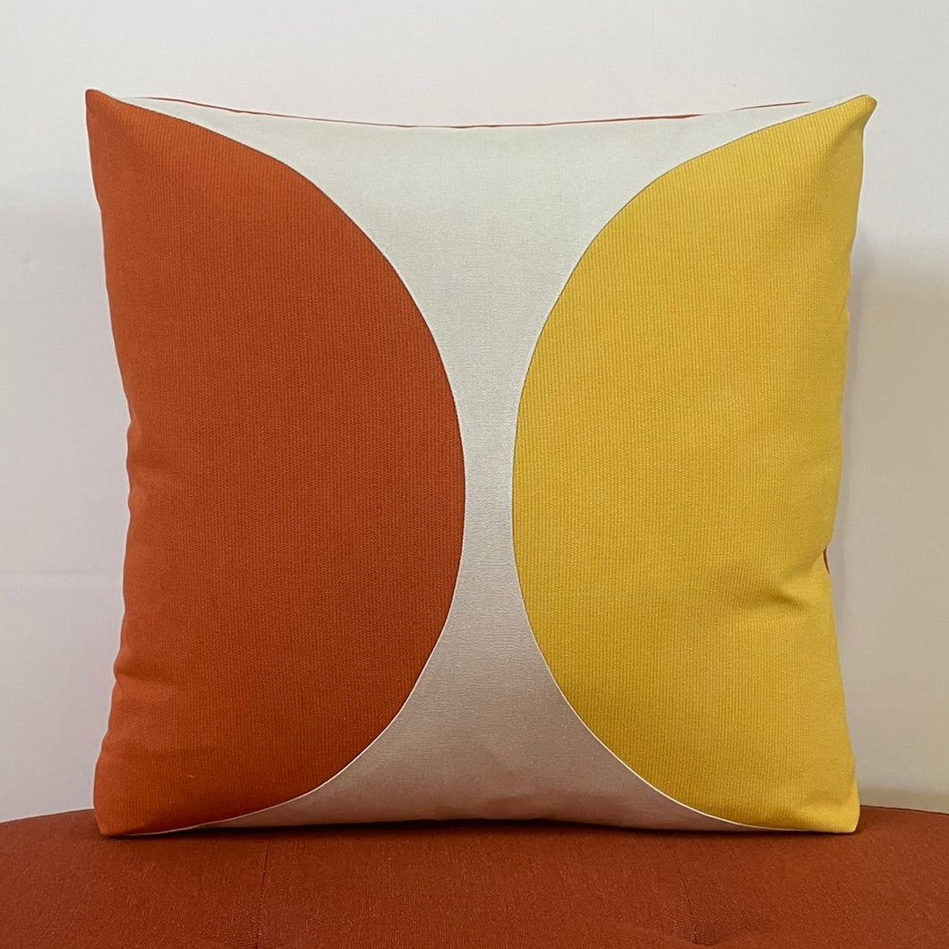 Sunbrella Eclipse Pillow in Daffodil/Cayenne