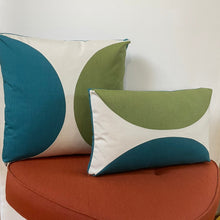 Load image into Gallery viewer, Sunbrella Eclipse Lumbar Pillow in Cilantro/Peacock
